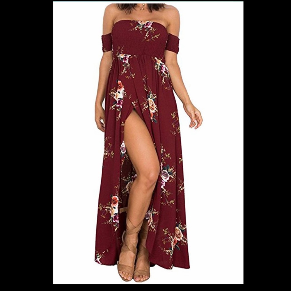 Boho Off shoulder Maxi Strapless dress